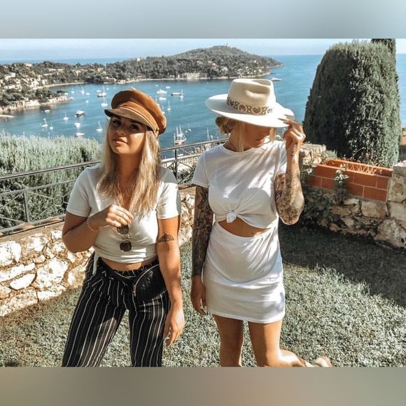 LACK OF COLOR LOC THE BEVERLY FEDORA BONE IVORY BROWN FRENCH VINTAGE RIBBON NWT - Picture 9 of 15